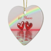Décoration En Céramique 40e Anniversary Ruby Hearts (Gauche)