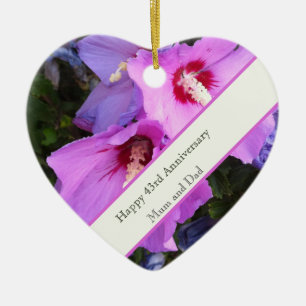 Décoration En Céramique 43e anniversaire du Mariage