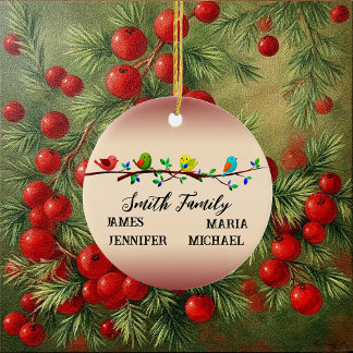 Décoration En Céramique 4 membres de la famille Nom personnalisé Noël Oise