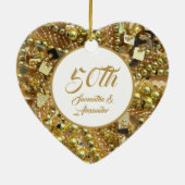 Décoration En Céramique 50e anniversaire de mariage d'or (Dos)