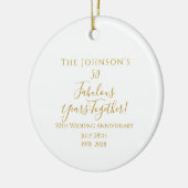 Décoration En Céramique 50e anniversaire de Mariage d'or minimal (Gauche)