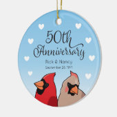 Décoration En Céramique 50e anniversaire du Mariage, Cardinal Pair (Gauche)