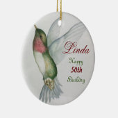 Décoration En Céramique 50e anniversaire Hummingbird Keepsaké Aquarelle (Droite)