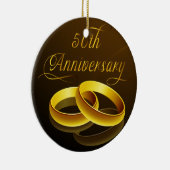 Décoration En Céramique 50e anniversaire | Script Gold (Droite)