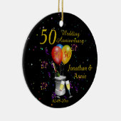 Décoration En Céramique 50e Wedding Anniversary Celebration Bubbly (Droite)