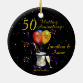 Décoration En Céramique 50e Wedding Anniversary Celebration Bubbly (Dos)