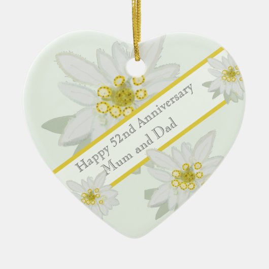 Décoration En Céramique 51e anniversaire du Mariage (Devant)