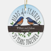 Décoration En Céramique 55e anniversaire du Mariage, Bluebirds of a Feathe (Gauche)