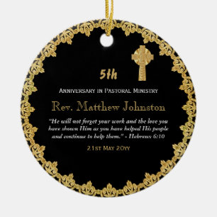 Décoration En Céramique 5e anniversaire d'Ordination Ecriture personnalisé