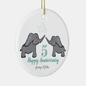 Décoration En Céramique 5e anniversaire mariage d'éléphants en bronze (Droite)