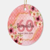 Décoration En Céramique 60e anniversaire corail or dahlia fleurs (Gauche)