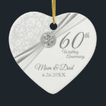 Décoration En Céramique 60e anniversaire du diamant<br><div class="desc">60e Diamond Anniversary Ornament This beautiful ornament will be a hit with that special couple Donc, It would work for any other event or d'occasion choisit l'engagement, wedding, birthday, graduation, retraite, etc... by simply changing the wording. A moderne design ready for you to personalize. 99% de ma designs in my...</div>