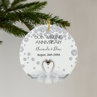60e anniversaire du mariage diamant cygnes blancs