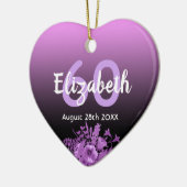 Décoration En Céramique 60e anniversaire violet noir nom floral (Gauche)