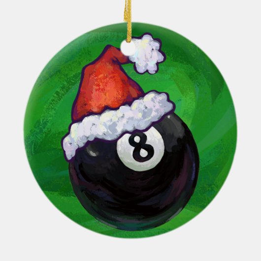 Décoration En Céramique 8 Ball Noël Vert (Dos)