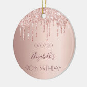 Décoration En Céramique 90e anniversaire blush rose or parties scintillant (Gauche)