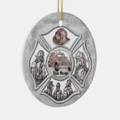 Décoration En Céramique A Firefighter Maltese Cross custom name Ornament (Droite)
