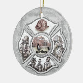 Décoration En Céramique A Firefighter Maltese Cross custom name Ornament (Gauche)