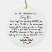 Décoration En Céramique À ma belle fille, à ma fille Keepsaké, (Devant)