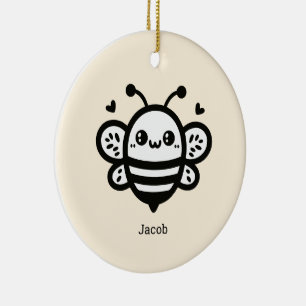 Décoration En Céramique Abeille de miel doux - Kawaii Nursery Line Art