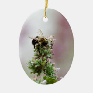 Décoration En Céramique Abeille en rose et menthe