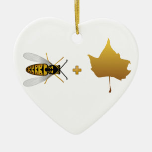 Décoration En Céramique Abeille plus une feuille = une abeille d'érable