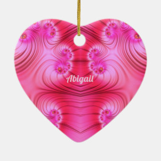 Décoration En Céramique ABIGAIL ~VALENTINE HEART ~ Rose Fractal ~