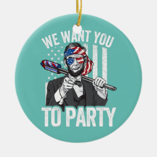 Décoration En Céramique Abraham Lincoln 4 juillet Hommes Américain Drapeau