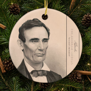 Décoration En Céramique Abraham Lincoln Élu Président 1860 Noël