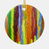 Décoration En Céramique Abstract art rainbow stripes paint drip (Devant)