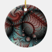 Décoration En Céramique Abstract Fantasy Fractal Balls Brown Blue Circle (Dos)