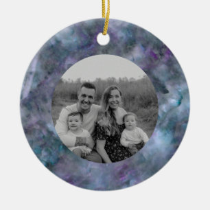 Décoration En Céramique Abstrait bleu violet turquoise quartz marbre grani