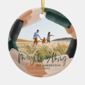 Décoration En Céramique Abstrait vert plein saignement 1 photo Noël (Devant)