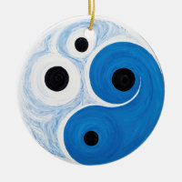 Abstrait Yin Yang : Moderniste Bleu & Blanc