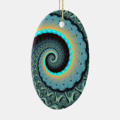 Décoration En Céramique Abstraite spirale d'art fractal bleu turquoise ora (Droite)