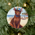 Décoration En Céramique Abyssinian cat on Beach, cadeau d'été pour amoureu<br><div class="desc">Vous cherchez un cadeau d'été parfait pour un amoureux des chats? Ne cherchez pas plus loin que ce magnifique chat sur la scène de plage design! Ce design accrocheur saisit l'esprit ludique de cette race bien-aimée qui frôle le sable et prend le soleil et le surf. Avec ses couleurs vives...</div>