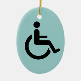 Décoration En Céramique Accès de fauteuil roulant - symbole de chaise