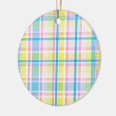 Décoration En Céramique Accessoires motifs écossais rose jaune (Gauche)