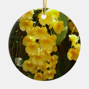 Décoration En Céramique Accrocher les orchidées jaunes Fleurs tropicales