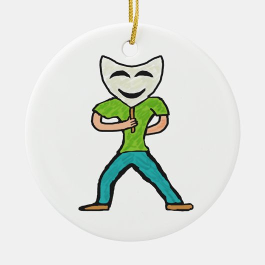 Décoration En Céramique Acteur agissant avec masque (Devant)