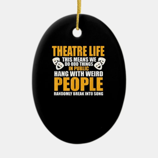 Décoration En Céramique Actrice de musique dramatique Nerd Hommes intérima (Devant)