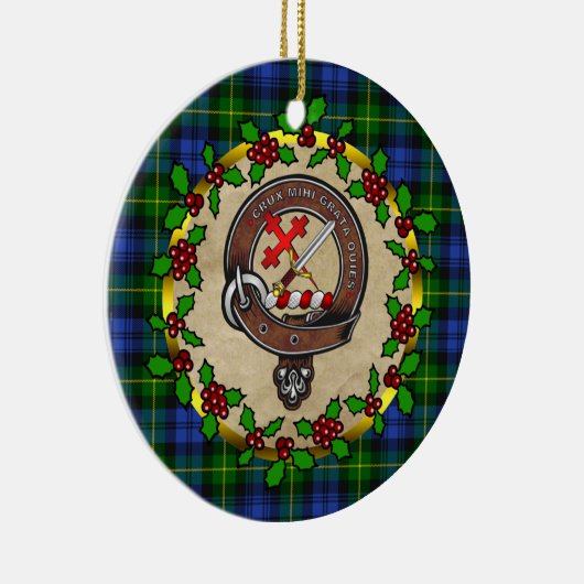 Décoration En Céramique Adam Clan Badge & Tartan Noël personnalisé (Droite)