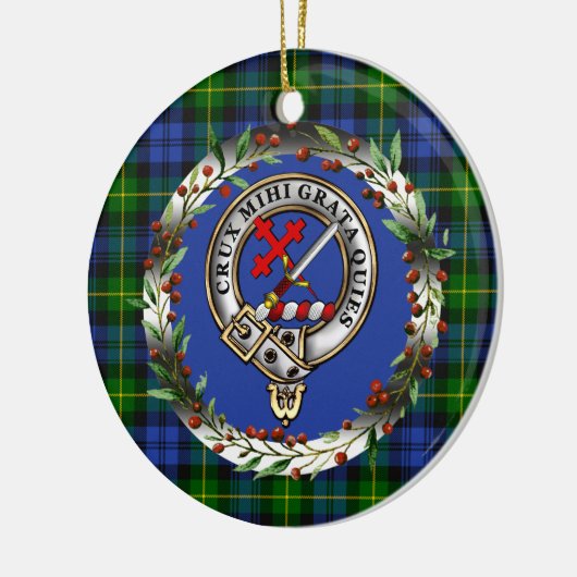 Décoration En Céramique Adam Clan Badge & Tartan Personalized Xmas (Gauche)