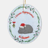Décoration En Céramique Adjustable "Wanna Hippopotamus For Christmas"  (Gauche)