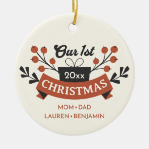 Décoration En Céramique Adoption "Notre premier Noël" Garderies modernes
