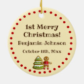 Décoration En Céramique Adorable 1er Joyeux Cookies de Noël (Dos)