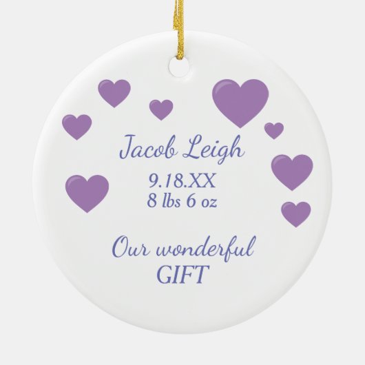 Décoration En Céramique Adorable Dinosaur bébé premier Noël (Dos)