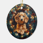 Décoration En Céramique Adorable Doxie Chien Lumières Arbre de Noël (Gauche)