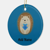 Décoration En Céramique Adorable Hérisson embrassant un Coeur Bleu (Gauche)