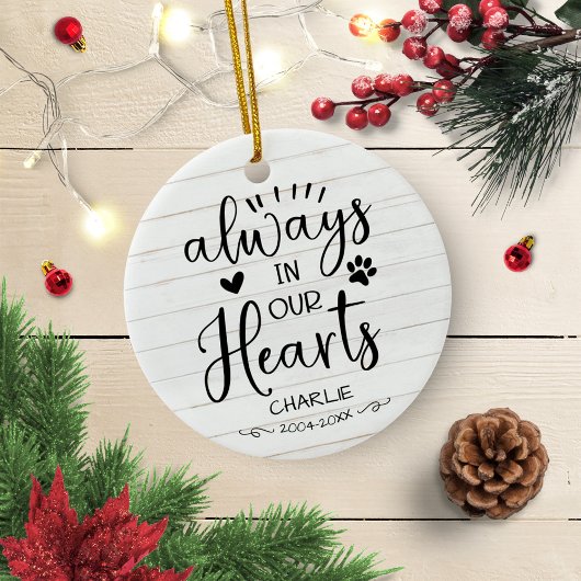 Décoration En Céramique Adorable Rustic Farmhouse Calligraphie Pet Memoria